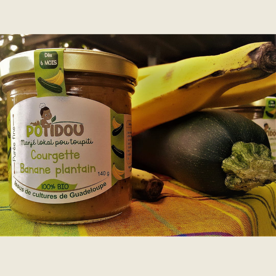 Petits Pots Bébés Potidou de Guadeloupe courgette banane plantain